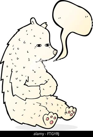 niedlichen Cartoon Eisbär mit Sprechblase Stock Vektor