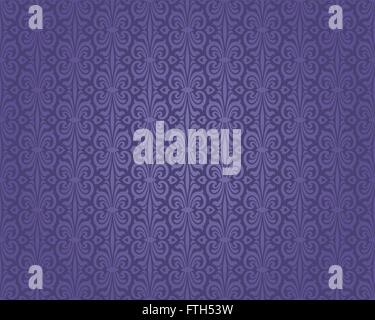 Retro-violett dekorative Vintage Muster Wallpaper Hintergrund Stock Vektor