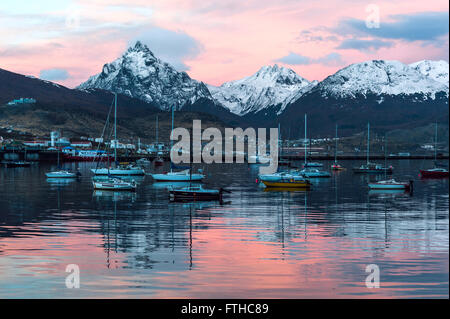 Hafen von Ushuaia, Feuerland, Patagonien, Argentinien Stockfoto