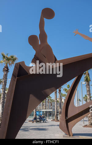 Alfredo Lanz Skulptur am Strand Barceloneta, Barcelona, Spanien Stockfoto