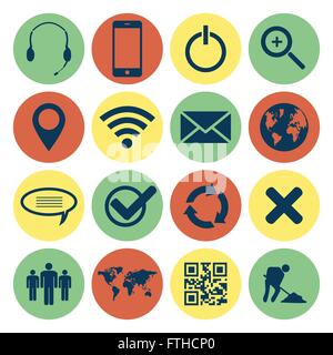 Retro-Web und mobile Icon-set Stock Vektor