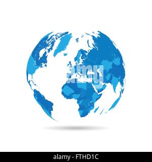 Karte Länder Vektor Illustration Weltkugel Stock Vektor