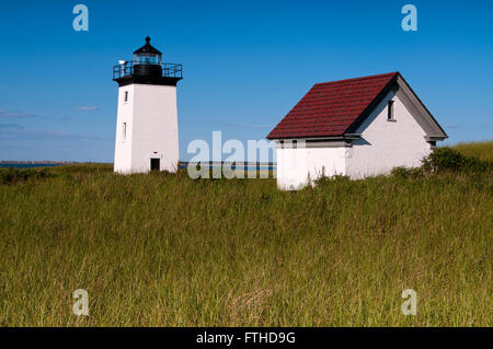 Lange Punktlicht kann von einer langen Wanderung außerhalb Provincetown, Cape Cod in Massachusetts zum Jahresende zugegriffen werden. Stockfoto