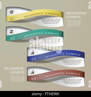 abstrakte geschwungene Wellen Band Infografik Elemente Vorlage Stock Vektor