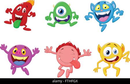 Happy Cartoon Monster collection Stock Vektor