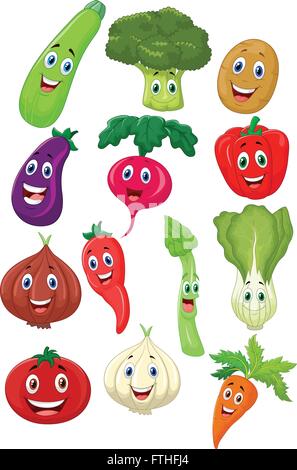Süße Gemüse Zeichentrickfigur Stock Vektor