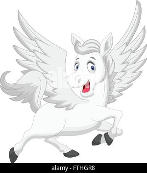 Weißes Einhorn Pferd Cartoon Stock Vektor