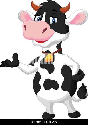 Cute cow Cartoon präsentiert Stock Vektor