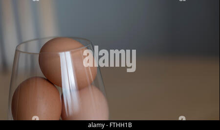 Eiern in einem Glas. Stockfoto