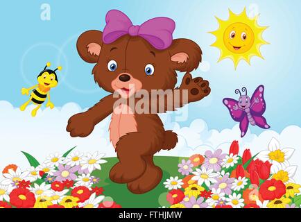 Happy Baby Bär Cartoon Stock Vektor