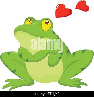 Frosch Cartoon in Liebe Stock Vektor