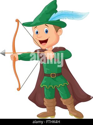 Robin Hood Zeichentrickfilm Stock Vektor