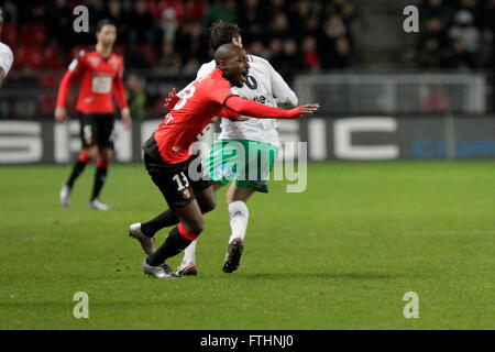 : Giovanni Sio wenn eine Liga entsprechen Stade Rennais - AS Saint-Étienne 4. Februar 2016 in Roazhon Park, Rennes Stockfoto