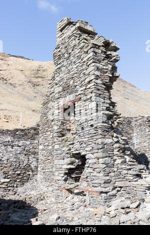 Verlassene Blei-Mine bei Cwmystwyth Ceredigion, Wales Stockfoto