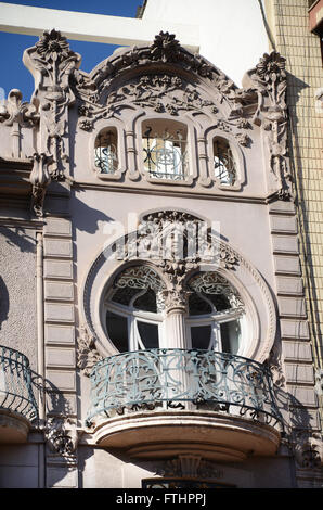 Fassade der Clinica Baviera, Gran Vía Marqués del Turia, Valencia, Spanien Stockfoto