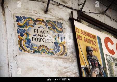 "Placa Dels Porxets" Valencia, Spanien Stockfoto