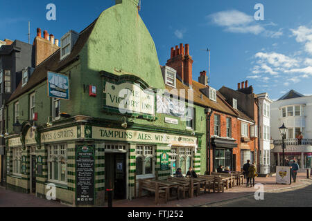 Sonnigen Nachmittag in den Gassen, Brighton, England. Stockfoto