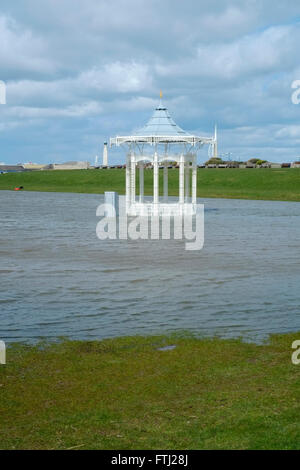 Southsea common Überschwemmungen infolge von Stürmen katie Stockfoto