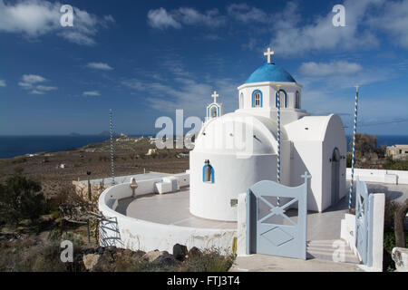 Kirche am Main Insel Thira oder Thera, Santorini, Griechenland. Stockfoto