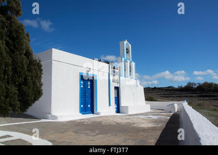 Kirche am Main Insel Thira oder Thera, Santorini, Griechenland. Stockfoto