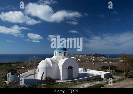 Kirche am Main Insel Thira oder Thera, Santorini, Griechenland. Stockfoto