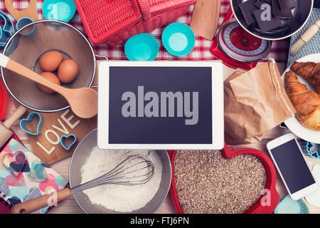 Zuhause kochen backen Held-header Stockfoto