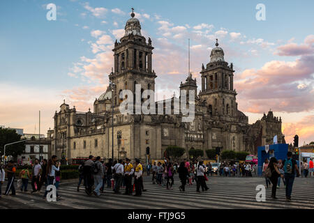 Catedral Metropolitana-Mexiko-Stadt und Zocalo Stockfoto