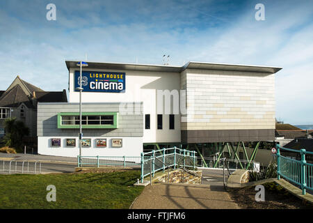 Der Leuchtturm Kino im Stadtzentrum von Newquay, Cornwall, England, Großbritannien. Stockfoto