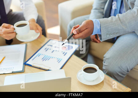 Auf Bildschirm zeigen Stockfoto