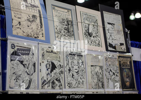 WONDERCON: Los Angeles Convention Center, März 25 bis 27, 2016. Vintage Comic Book Cover auf dem Display an der Jahrestagung. Stockfoto