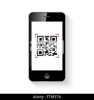 Mobile Smartphone-qr-Code-Vektor-illustration Stock Vektor