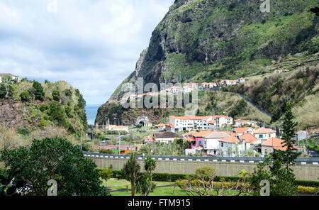 Das Dorf Sao Vincente am nördlichen Teil der Insel Madeira Stockfoto