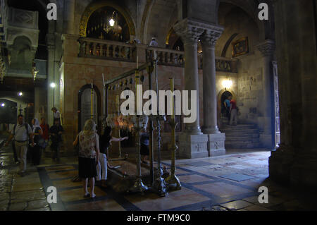 Innenraum der Basilika des Heiligen Grabes Stockfoto