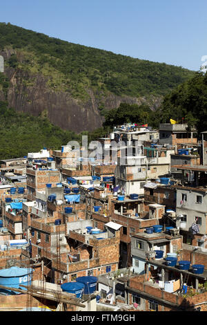 Draufsicht der Rocinha Favela in Rio De Janeiro Stockfoto