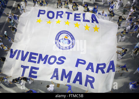 Parade Gremio Recreativo Sambaschule Portela Stockfoto