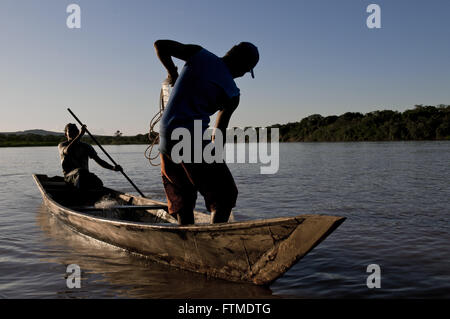 Fischer in Rio São Francisco - am späten Nachmittag Stockfoto