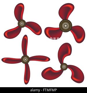 Reihe von roten Propeller Icons Stock Vektor