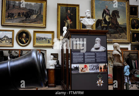 König Leopold II., Königliches Museum der Streitkräfte und Militärgeschichte, Park des fünfzigjährigen Bestehens, Brüssel, Belgien Stockfoto