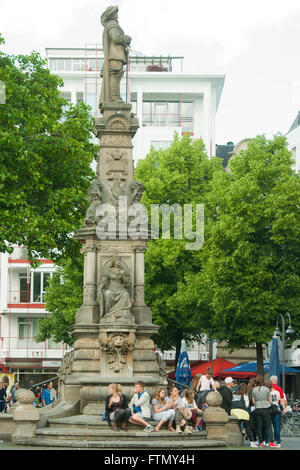 Köln, Altstadt-Nord, Alter Markt, Jan von Werth Brunnen Stockfoto