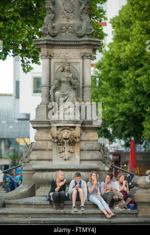 Köln, Altstadt-Nord, Alter Markt, Jan von Werth Brunnen Stockfoto