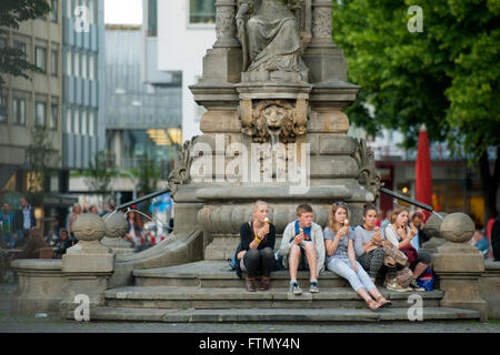 Köln, Altstadt-Nord, Alter Markt, Jan von Werth Brunnen Stockfoto