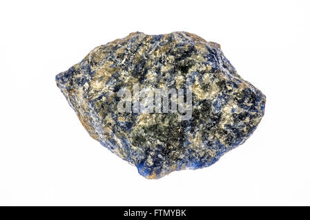 Sodalith, Königsblau Tectosilicate Mineral Präparat, auf weißem Hintergrund Stockfoto