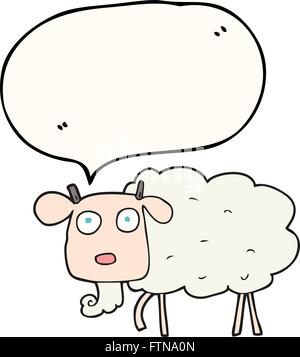 Freihändig gezeichnete Speech Bubble Cartoon Ziege Stock Vektor