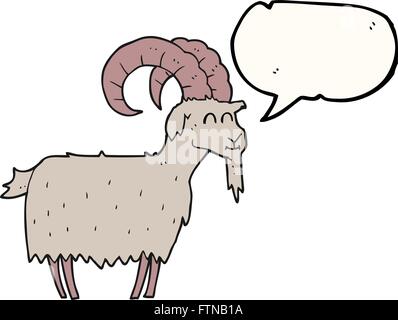Freihändig gezeichnete Speech Bubble Cartoon Ziege Stock Vektor
