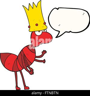 Freihändig gezeichnete Speech Bubble Cartoon Ameisenkönigin Stock Vektor