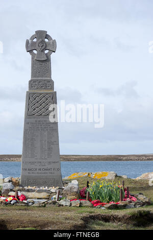 1. Bataillon Welsh Guards-Denkmal in Bluff Cove, East Falkland, Falkland-Inseln Stockfoto