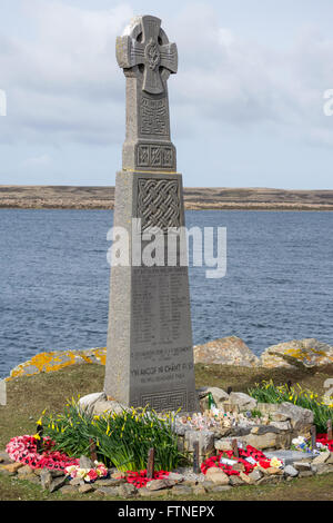 1. Bataillon Welsh Guards-Denkmal in Bluff Cove, East Falkland, Falkland-Inseln Stockfoto