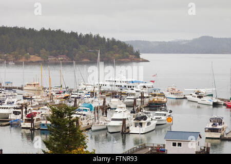 Boote in Friday Harbor, San Juan Inseln Washington State USA Stockfoto