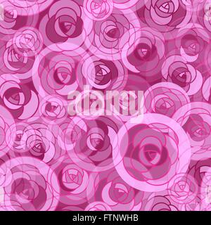 Nahtlose Muster mit roten und rosa Rosen. Mädchenhafte weichen Blase Blumen Stock Vektor