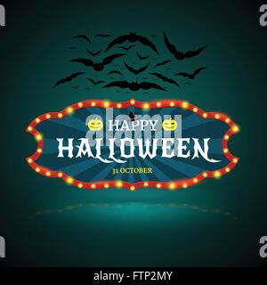 Happy Halloween-Banner mit Fledermaus. Stock Vektor
